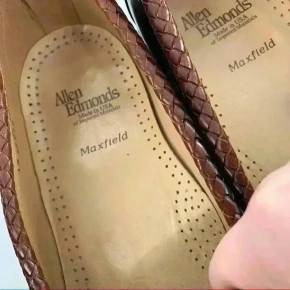 Allen Edmonds Maxfield mens size 12 brown leather tassel penny slip on